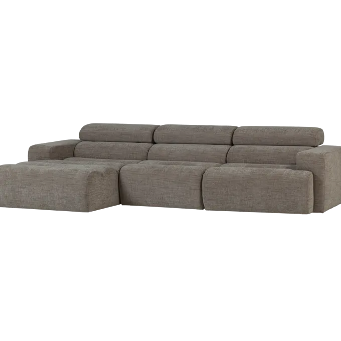 Woood Novi chaise longue bank links grijs melange