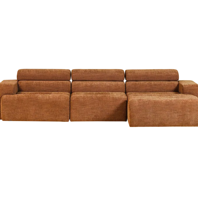 Woood Novi chaise longue bank rechts oranje melange