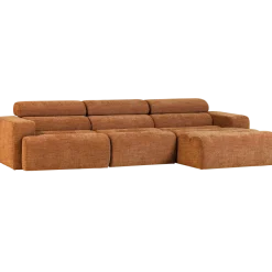 Woood Novi chaise longue bank rechts oranje melange