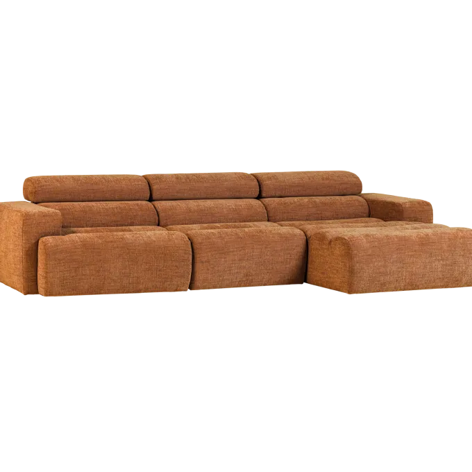 Woood Novi chaise longue bank rechts oranje melange