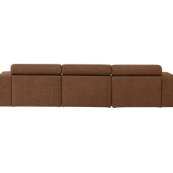 Woood Novi chaise longue bank links boucle mokkabruin