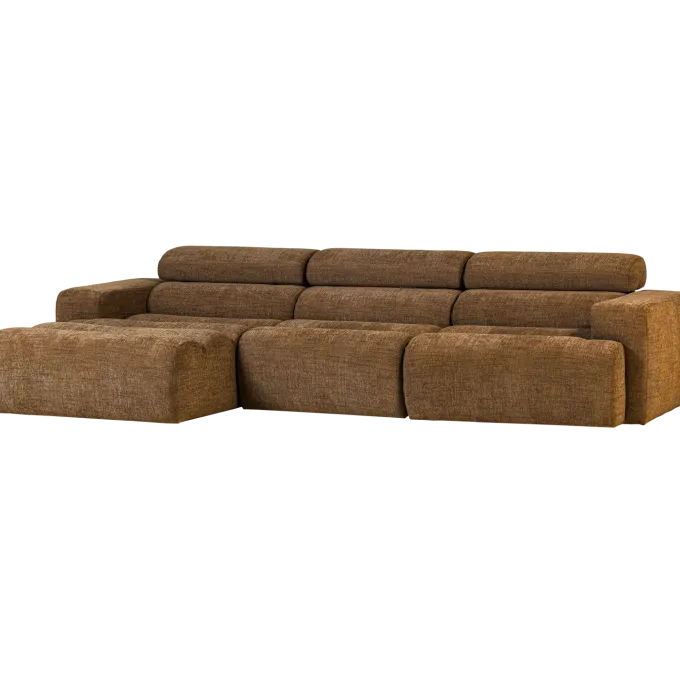 Woood Novi chaise longue bank links karamelbruin melange