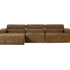 Woood Novi chaise longue bank links karamelbruin melange