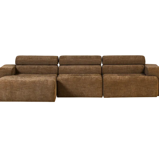 Woood Novi chaise longue bank links karamelbruin melange