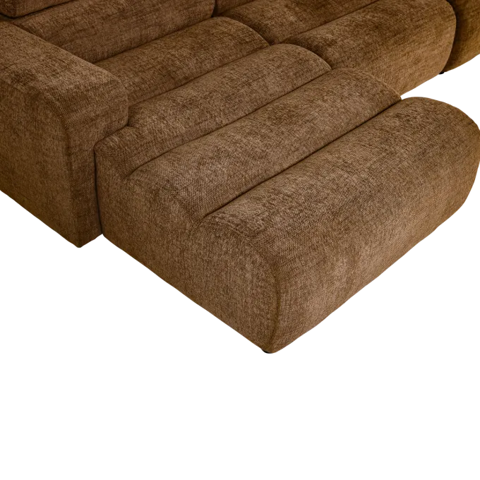 Woood Novi chaise longue bank links karamelbruin melange
