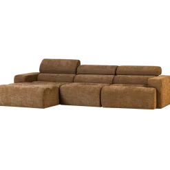 Woood Novi chaise longue bank links karamelbruin melange