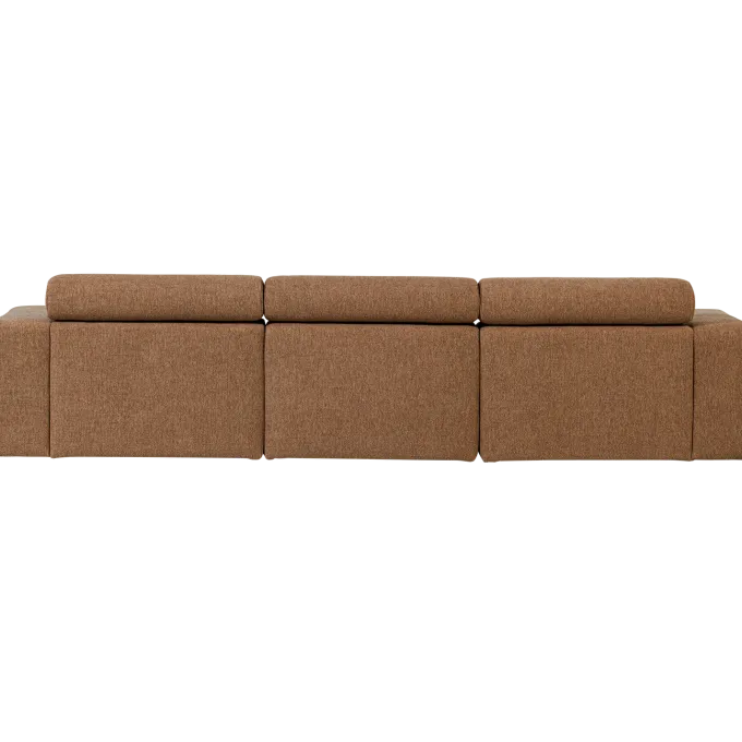 Woood Novi chaise longue bank links boucle karamelbruin