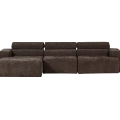 Woood Novi chaise longue bank links donkerbruin melange
