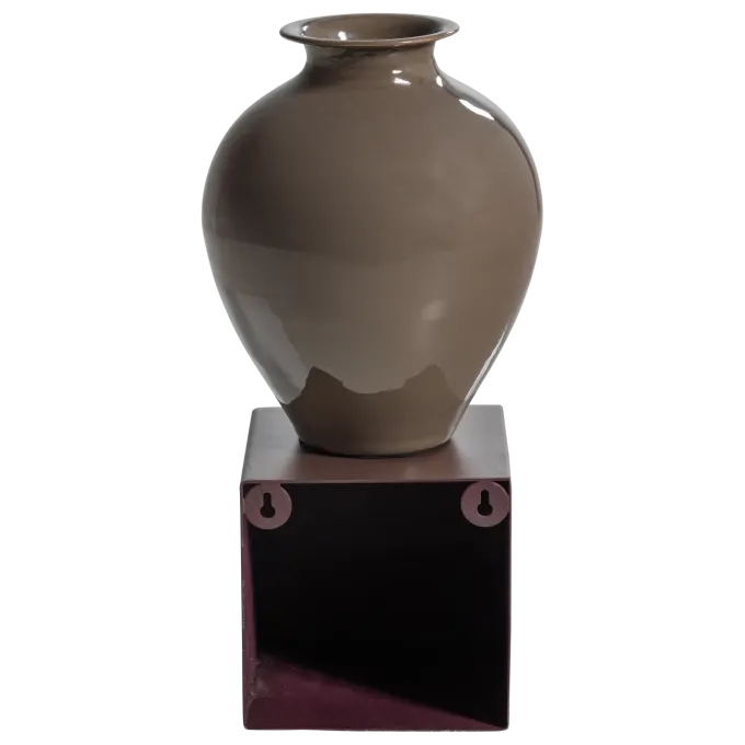 Woood Numo Wanddeco Set Vaas/Kubus 39x19 Cm Metaal Bruin