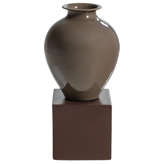 Woood Numo Wanddeco Set Vaas/Kubus 39x19 Cm Metaal Bruin