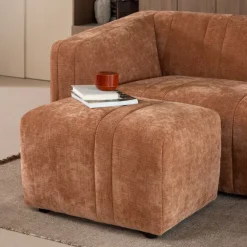 Woood Omaire Hocker Chenille Lichtroze [FSC]