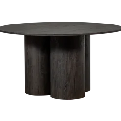 Woood Oona eettafel rond met 3-poot mdf donkerbruin ø140cm