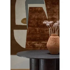 Woood Oona eettafel rond met 3-poot mdf donkerbruin ø140cm