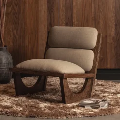Woood Opulent fauteuil bouclé/hout naturel
