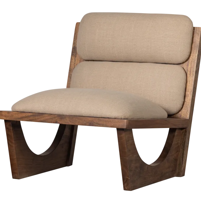 Woood Opulent fauteuil bouclé/hout naturel