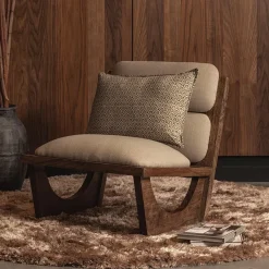 Woood Opulent fauteuil bouclé/hout naturel