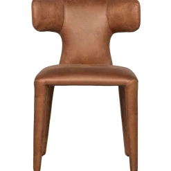 Woood Permit eetkamerstoel leerlook cognac