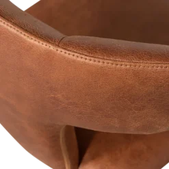 Woood Permit eetkamerstoel leerlook cognac