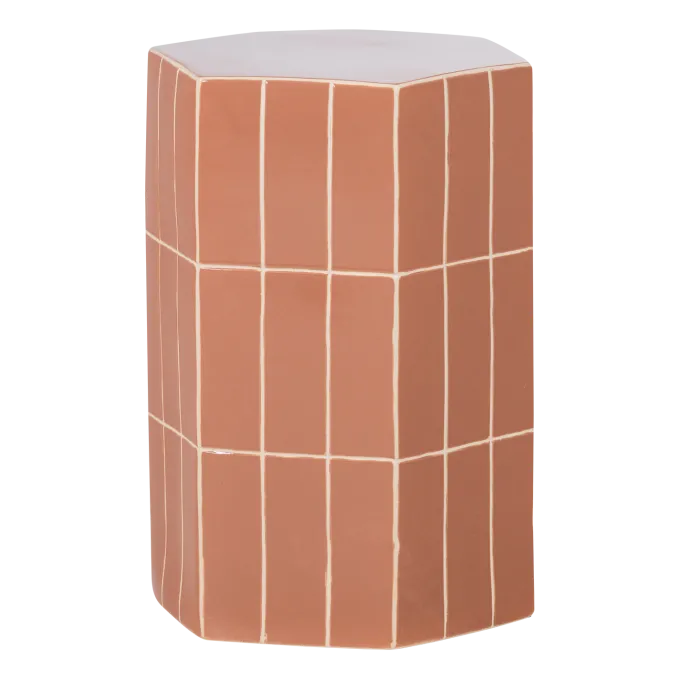 Woood Plu Decoratieve Bijzettafel 54x38x32 Cm Keramiek Oudroze