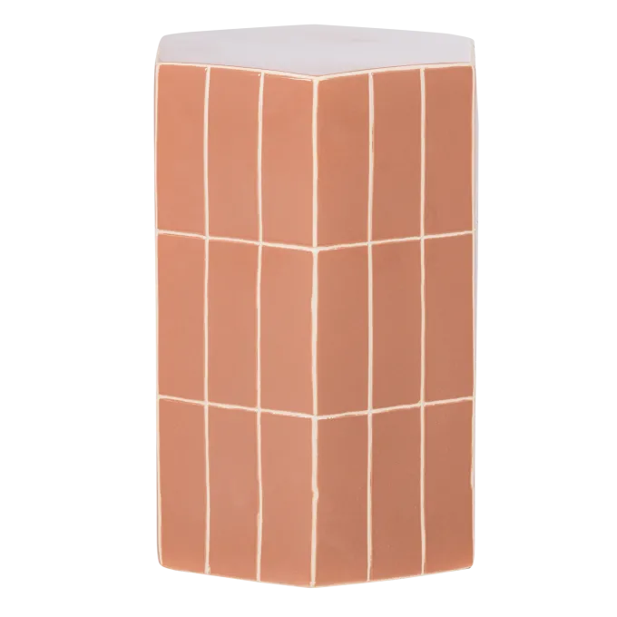 Woood Plu Decoratieve Bijzettafel 54x38x32 Cm Keramiek Oudroze