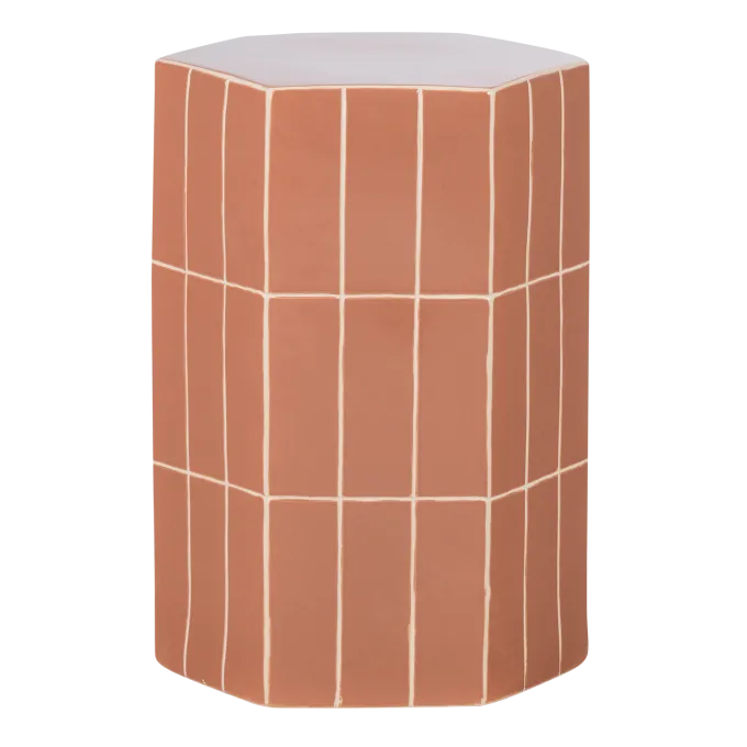 Woood Plu Decoratieve Bijzettafel 54x38x32 Cm Keramiek Oudroze
