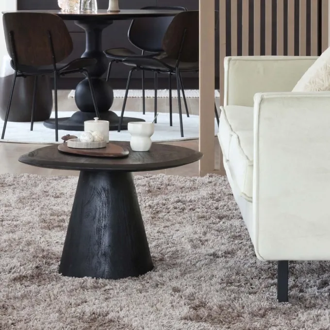 Woood Posture salontafel hout zwart ø70cm