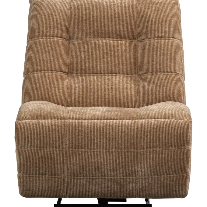 Woood Relaxfauteuil Hein geweven rib lichtbruin