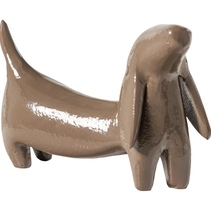 Woood Reni Decoratieve Hond Metaal Mokkabruin