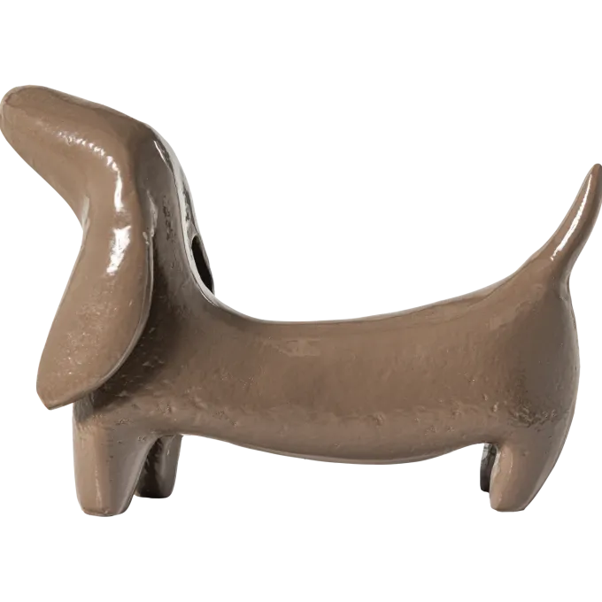 Woood Reni Decoratieve Hond Metaal Mokkabruin