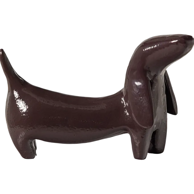 Woood Reni Decoratieve Hond Metaal Donkerbruin