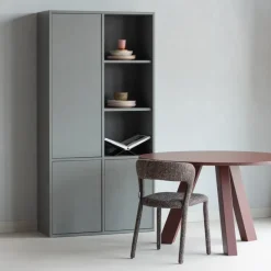 Woood Rhonda Eettafel O129 Cm Eiken Bordeauxrood [fsc]