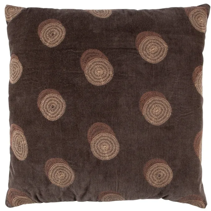 Woood Riv Kussen Fluweel Espresso 45x45cm