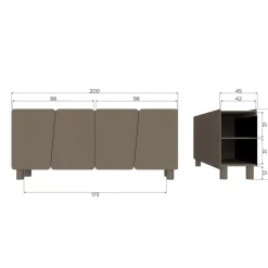 Woood Root Dressoir 200 Cm Grenen Truffel Bruin [fsc]