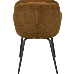 Woood RUNA eetkamerstoel chenille caramel bruin/geel