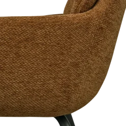Woood RUNA eetkamerstoel chenille caramel bruin/geel
