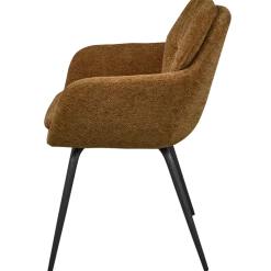 Woood RUNA eetkamerstoel chenille caramel bruin/geel