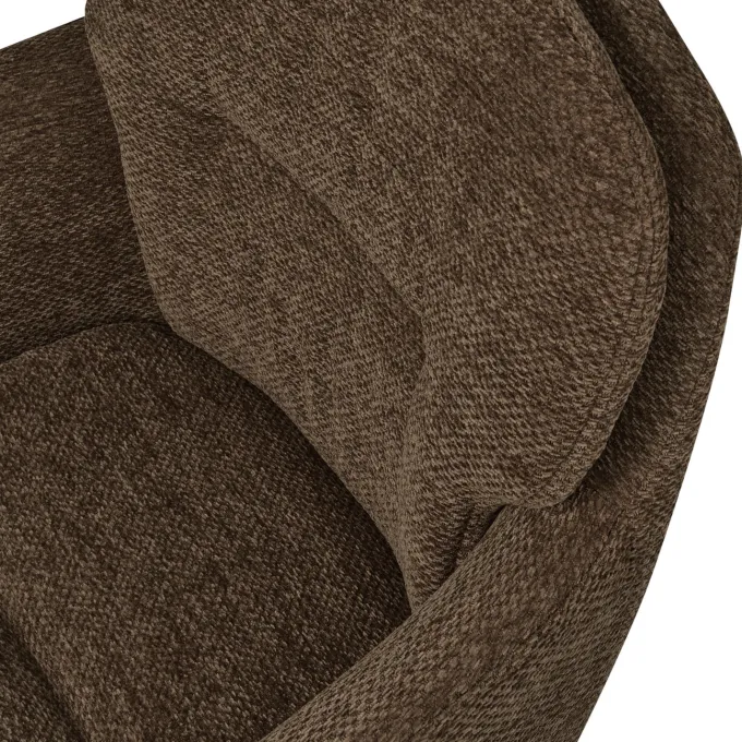 Woood Runa eetkamerstoel Chenille warm bruin