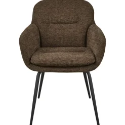 Woood Runa eetkamerstoel Chenille warm bruin