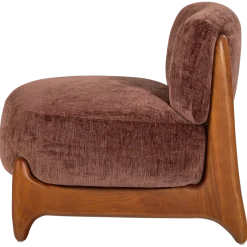 Woood Runi Fauteuil Hout/Velvet Paars/Bruin [FSC]