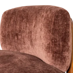 Woood Runi Fauteuil Hout/Velvet Paars/Bruin [FSC]