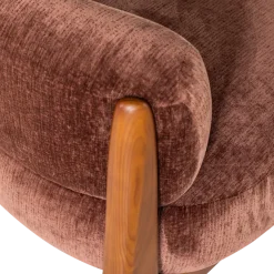 Woood Runi Fauteuil Hout/Velvet Paars/Bruin [FSC]