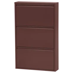 Woood Sabine 3-Vaks Schoenenkast Metaal Bordeauxrood