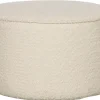 Woood Sara Poef Laag Bouclé Crème 36 x Ø60