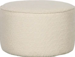 Woood Sara Poef Laag Bouclé Crème 36 x Ø60