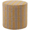 Woood Sarli Poef Hoog Ruit Dessin Chenille Taupe/Geel [fsc]