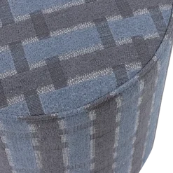 Woood Sarli Poef Hoog Ruit Dessin Chenille Grijs/Blauw [FSC]