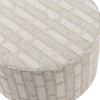 Woood Sarli Poef Laag Ruit Dessin Chenille Naturel/Beige [fsc]
