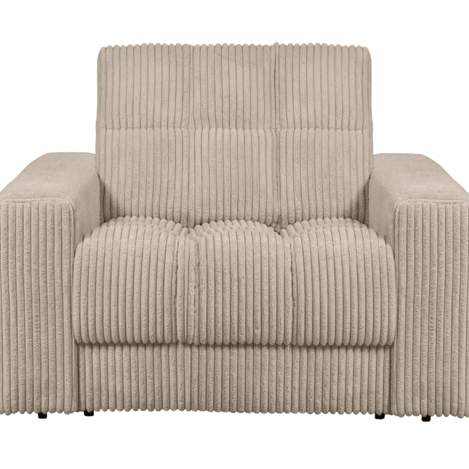 Woood Second date fauteuil grove ribstof travertin