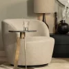 Woood Serra Draaifauteuil Geweven Stof Zand