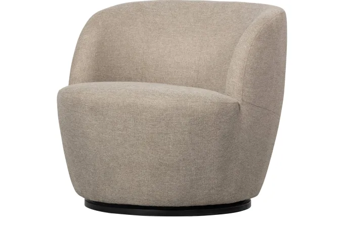 Woood Serra Draaifauteuil Geweven Stof Zand